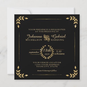 Convite Casamento Simples Moderno com Tipografia Laurel Le