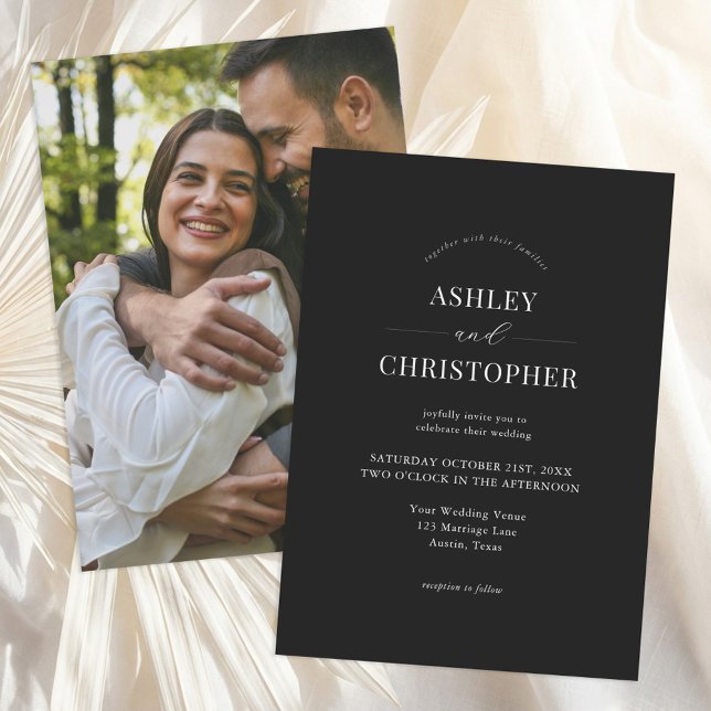 Convite Casamento Simples Moderno Elegante (Criador carregado)