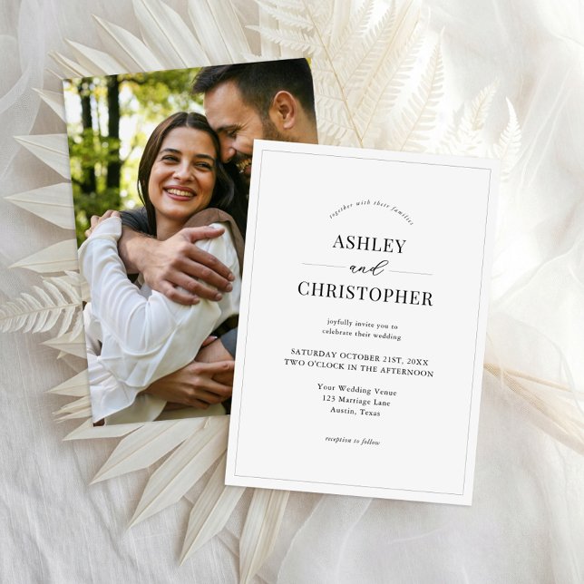 Convite Casamento Simples Moderno Elegante (Criador carregado)