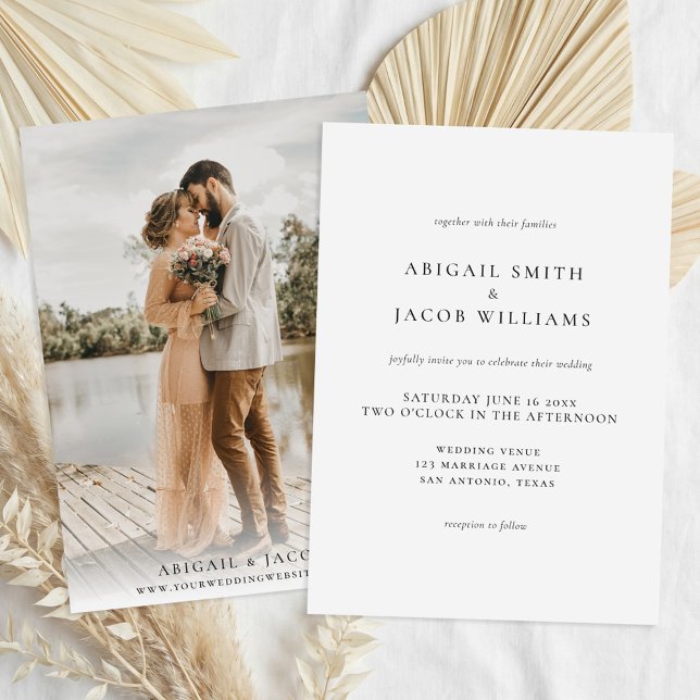 Convite Casamento Simples Moderno Elegante (Criador carregado)