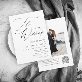 Convite Casamento Simples Moderno em Preto e Branco