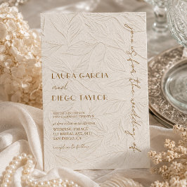 Convite Casamento Simples Moderno Marfim