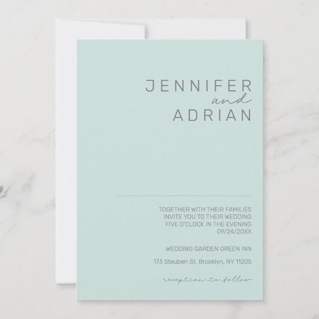 Convite Casamento Simples Moderno Minimalista Elegante Ver (Verso)