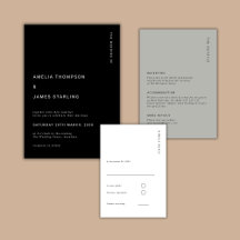 Casamento Simples Moderno Preto Minimalista e Chic