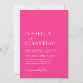 Convite Casamento Simples Moderno Rosa Fundo