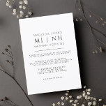 Convite Casamento Simples Monograma Elegante Minimalista<br><div class="desc">Este convite de casamento simples,  minimalista e moderno apresenta um monograma das iniciais do casal. Correspondência de Itens em nosso compro para um tema completo de festa. Para mais perguntas,  contacte-nos em ThePaperieGarden@gmail.com</div>