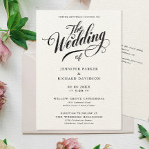 Casamento Simples Na moda Negro E Caligrafia Branc