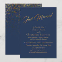Casamento Simples Navy & Dourado com Letreiro de C