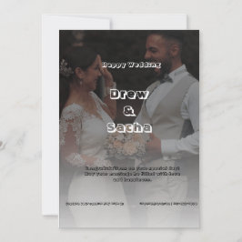 Convite Casamento Simples Negro e Branco