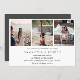 Convite Casamento Simples Personalizado 3 Foto Monograma E