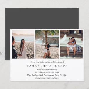 Convite Casamento Simples Personalizado 3 Foto Monograma E