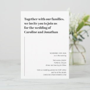 Convite Casamento Simples Preto Branco Minimalista Moderno