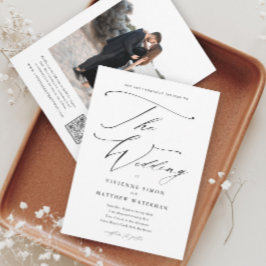 Convite Casamento Simples Preto e Branco