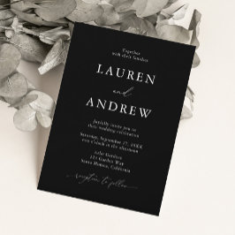 Convite Casamento Simples Preto e Branco 1