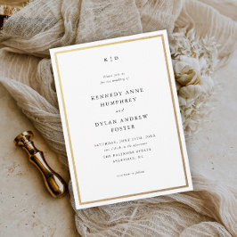Convite Casamento Simples Preto e Branco Elegante