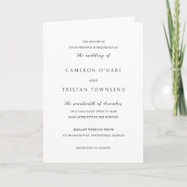 Convite Casamento Simples Preto e Branco Limpo