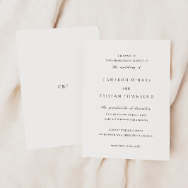 Convite Casamento Simples Preto e Branco Limpo