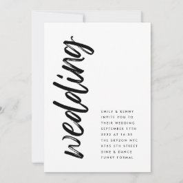 Convite Casamento Simples Preto Moderno