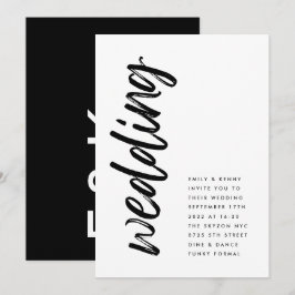 Convite Casamento Simples Preto Moderno