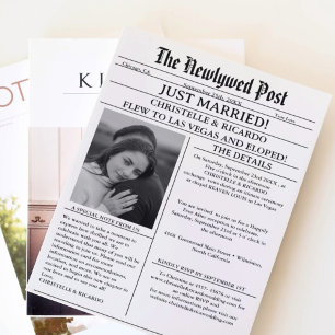 Convite Casamento simples publicado em jornal