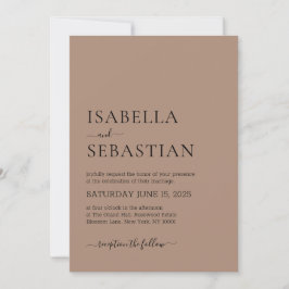 Convite Casamento Simples Taupe