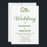 Convite Casamento Simples Verde e Branco do Sage Moderno<br><div class="desc">Convite Simples para Casamento Verde e Branco da Sage Moderna</div>