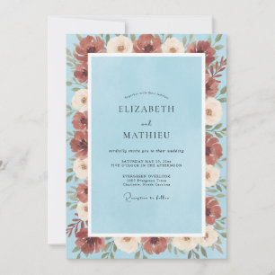 Convite Casamento Sky Terracotta Poppy