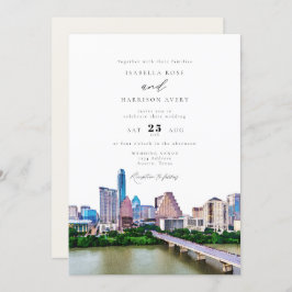 Convite Casamento Skyline Cidade de AUSTIN TEXAS