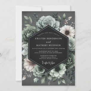 Convite Casamento Slate Baroque Bloom