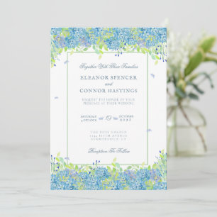 Convite Casamento sofisticado com Hydrangea Azul