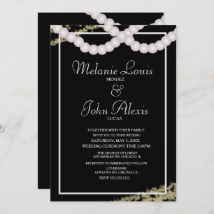 Convite Casamento sofisticado de Pearl Foil Confetti Front