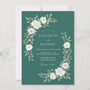 Convite Casamento Sofisticado na Floresta Verde Esmeralda