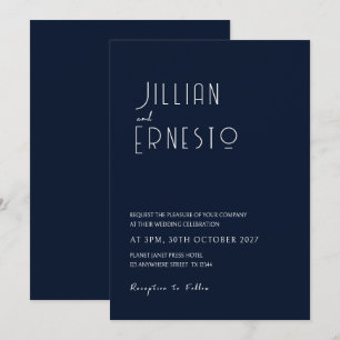 Convite Casamento Sólido Azul Mais Escuro   Lily do Vale
