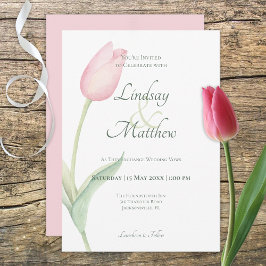 Convite Casamento Solo Tulip Rosa