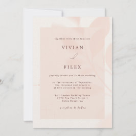 Convite Casamento Sombra de Licença Floral Rosa de outono