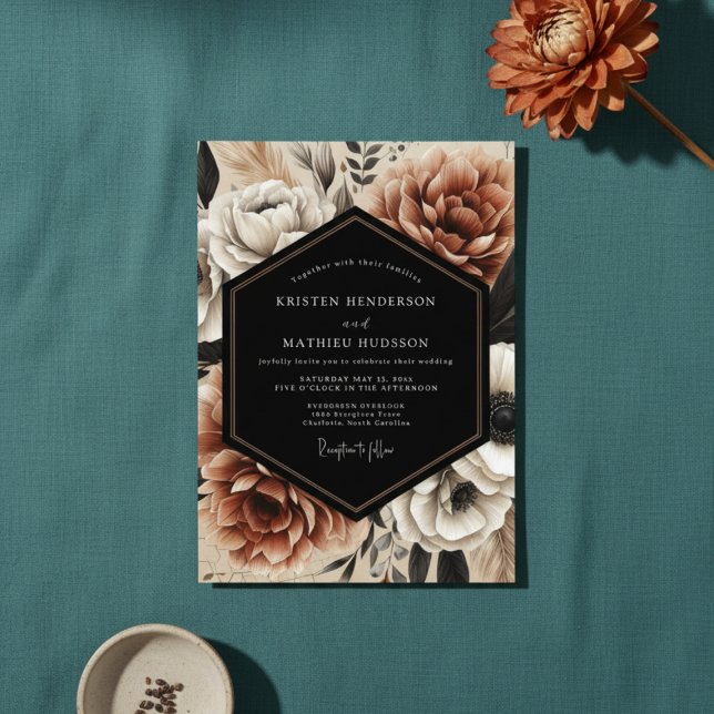 Convite Casamento Sombrio de Sienna Bloom (Criador carregado)