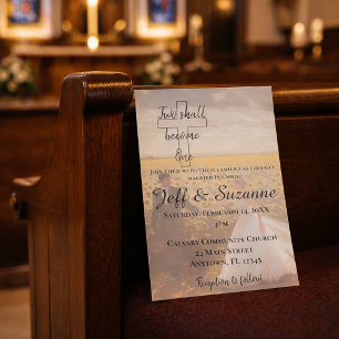 Convite Casamento Sonhado Moderno Dois em Um