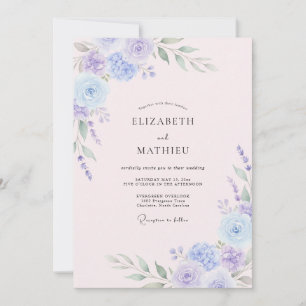 Convite Casamento Sonhador de Lavanda na Primavera