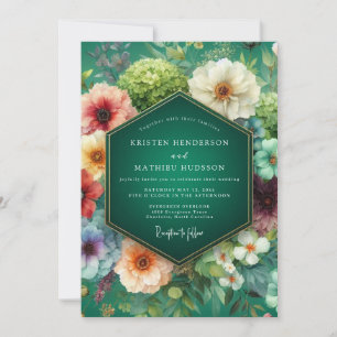 Convite Casamento Sonho Floral Esmeralda