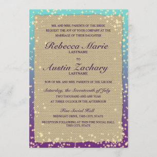 Convite Casamento Sparkle de Rustic Ombre