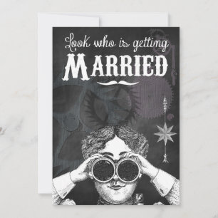 Convite Casamento Steampunk de Lousa