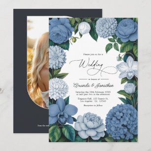 Convite Casamento Stormy Blue, Steel Mist & Winter Pearl