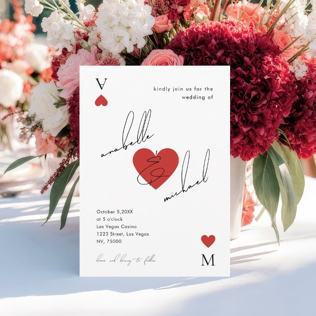 Convite Casamento Stylish Script Casino Vegas (Criador carregado)
