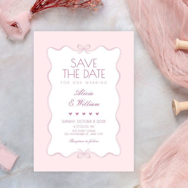 Convite Casamento suave rosa (Criador carregado)