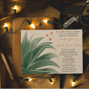 Convite Casamento Suculento Do Terreno Do Terraço Rustico