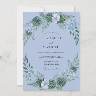 Convite Casamento Suculento Verde Musgo