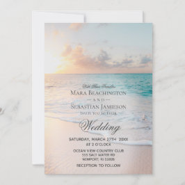 Convite *~* Casamento Sunrise Pastel Beach Sunset