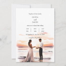 Convite Casamento Sunset Ocean Elopement Ocean Beach Român