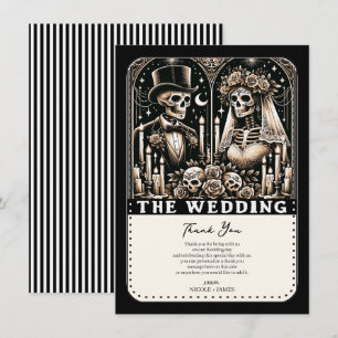 Convite CASAMENTO Tarot Esqueletos Noiva & Noivo