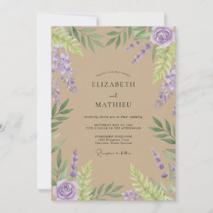 Convite Casamento Taupe Wisteria